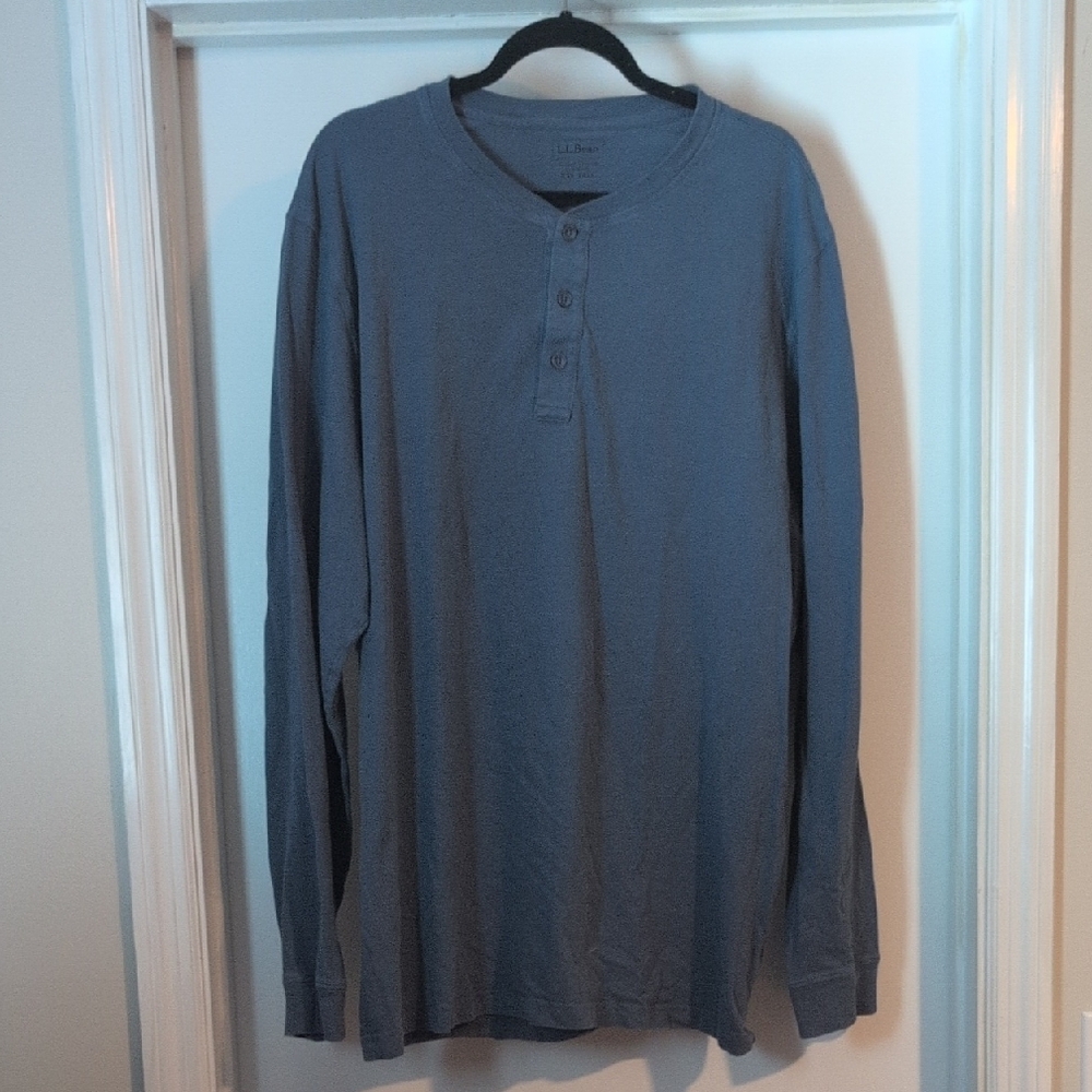 L.L. Bean Blue Long Sleeve Tee Soft Cotton Blend